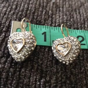 Gold tone and crystal Swarovski pierced earrings